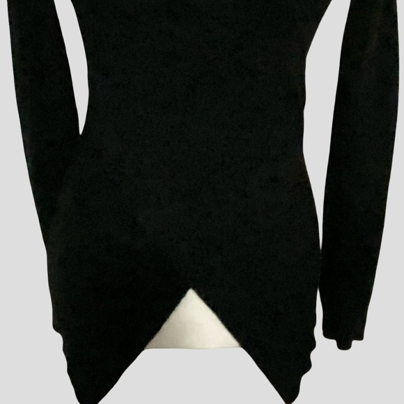 Workhall Black Knit Wrap Style Long Sleeve Fitted V-Neck Sweater- Sz-M - Picture 4 of 16